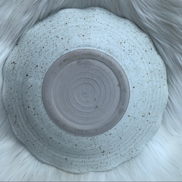 Vintage Fern Stoneware Ruffle Edge Art Deco Platter - Picture 5 of 6